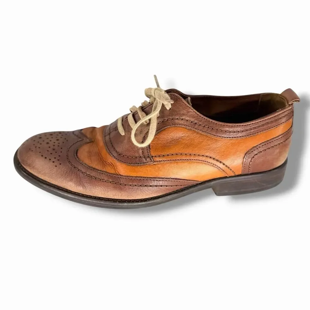 Johnston & Murphy 1850 Brown Leather Cap Toe Lace Up Oxfords Shoes Men's 10 M